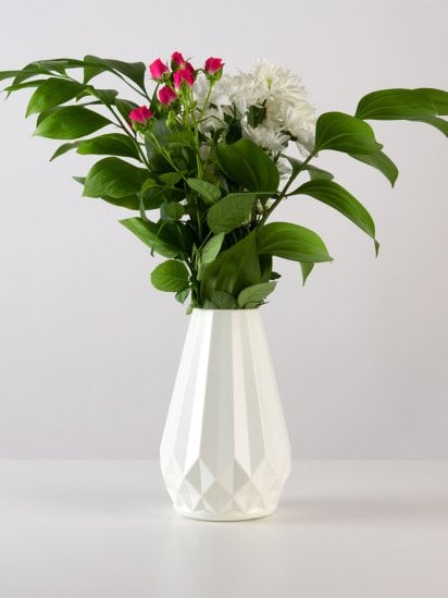 MBM MY HOME ­Ваза для цветов пластиковая белая модель DH-FLOWERS-07 WHITE — фото 3 - INTERTOP