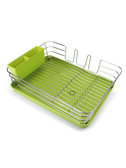 МВМ MY HOME ­Сушарка для посуду з органайзером зелена модель DR-02 GREEN — фото 3 - INTERTOP