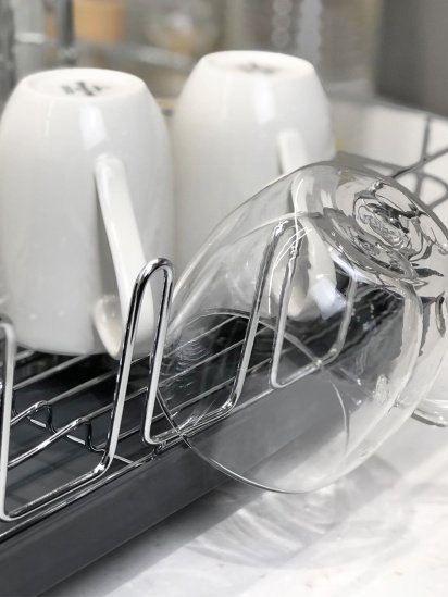 МВМ MY HOME ­Сушилка для посуды с органайзером серая модель DR-02 GRAY — фото 3 - INTERTOP