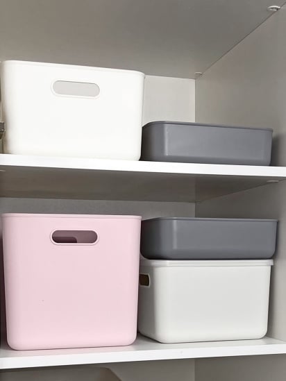 МВМ MY HOME ­Ящик для хранения без крышки пластиковый розовый модель FH-14 XXL LIGHT PINK — фото 5 - INTERTOP