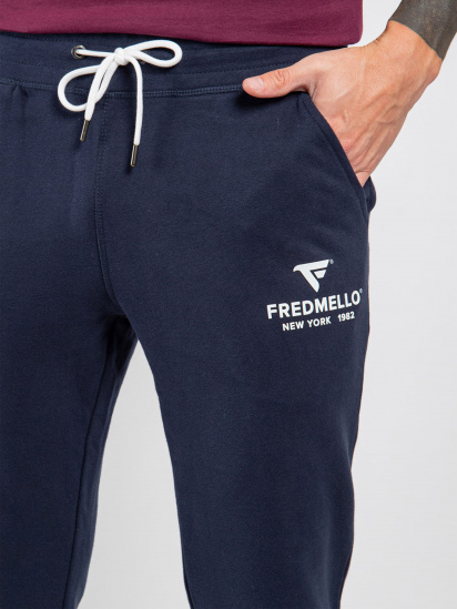 Штаны спортивные Fred Mello модель FM22W05PF_BLUE — фото 4 - INTERTOP