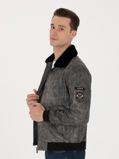 Куртка кожаная US Polo модель G081SZ035.000.K23020.070 — фото 3 - INTERTOP