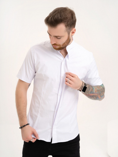 Рубашка ISSA Plus модель GN4-128_white — фото - INTERTOP