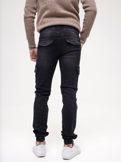 Зауженные джинсы ISSA Plus модель GN4-149_black — фото 3 - INTERTOP