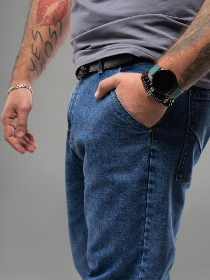 Зауженные джинсы ISSA Plus модель GN4-170_синий — фото 4 - INTERTOP