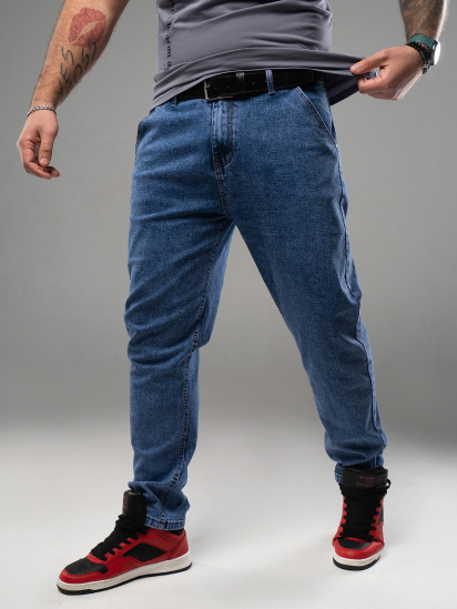 Зауженные джинсы ISSA Plus модель GN4-170_синий — фото - INTERTOP