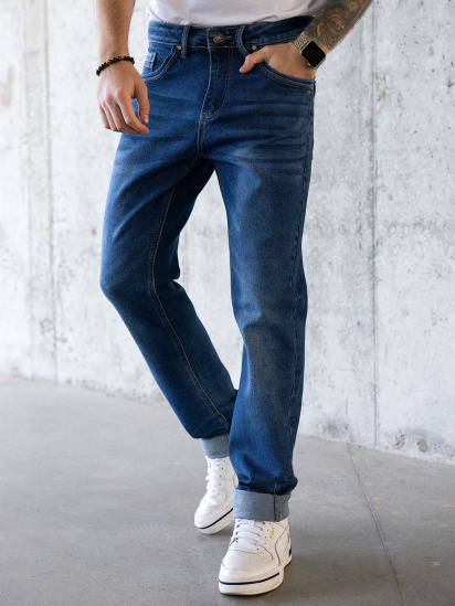 Зауженные джинсы ISSA Plus модель GN4-45_blue — фото - INTERTOP