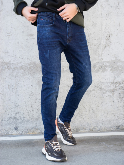 Зауженные джинсы ISSA Plus модель GN4-46_blue — фото - INTERTOP