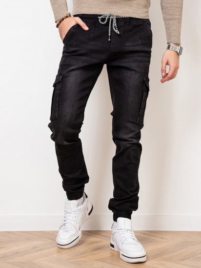 Зауженные джинсы ISSA Plus модель GN4-49_black — фото - INTERTOP