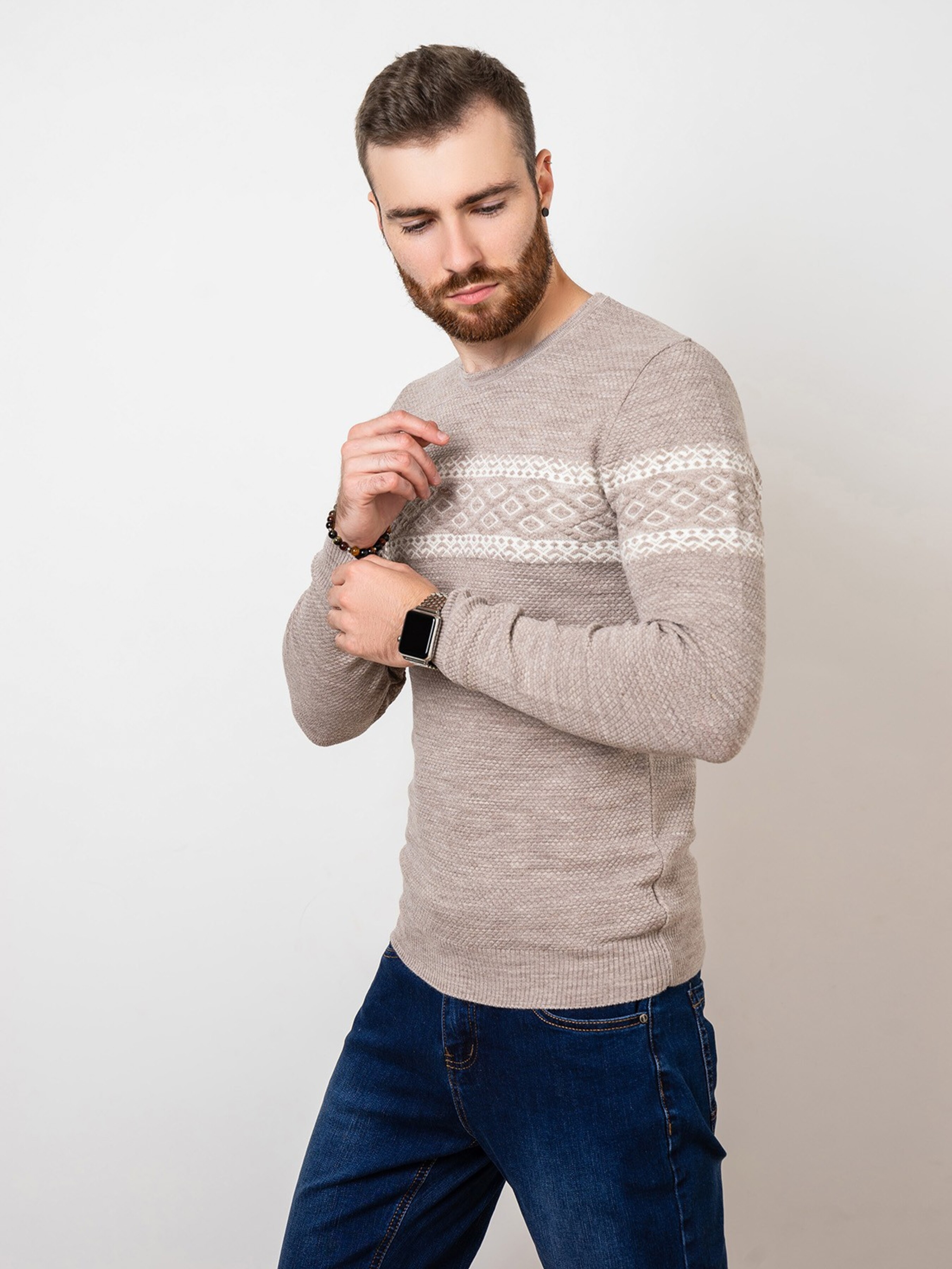 

ISSA Plus Джемпер (GN4-75_beige.) Мужское, цвет - Бежевый