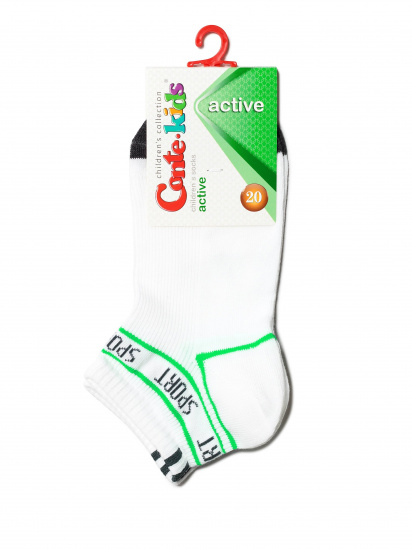 Шкарпетки та гольфи Conte Kids модель 13С-34СП 316 білий-салатовий — фото - INTERTOP