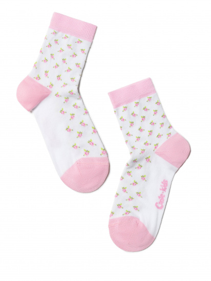 Шкарпетки та гольфи Conte Kids модель 5С-11СП 273 білий-світло-рожев — фото - INTERTOP