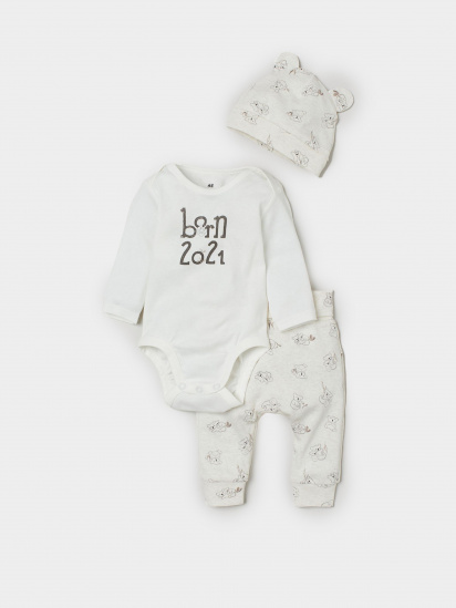 Боді для немовлят H&M модель 0814299_білий з сірим — фото - INTERTOP