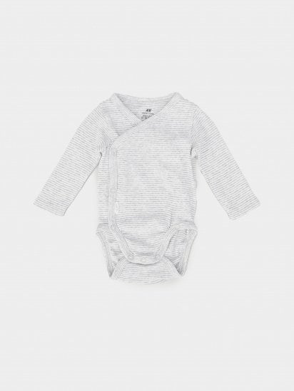 Боди для младенцев H&M модель 0694298_сірий з білим — фото - INTERTOP