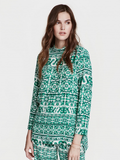 Блуза H&M модель 0417541_білий з зеленим — фото - INTERTOP