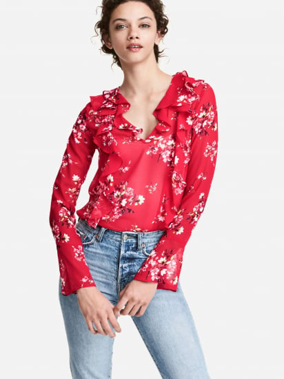 Блуза H&M модель 0457446_червоний комб. — фото - INTERTOP