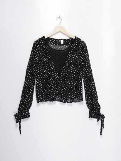 Блуза H&M модель 0496411_чорний з білим — фото - INTERTOP