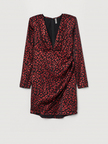 Платье миди H&M модель 0765210_чорний з червоним — фото - INTERTOP