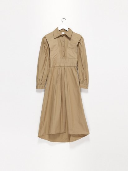 Платье миди H&M модель 0941037_бежевий — фото - INTERTOP