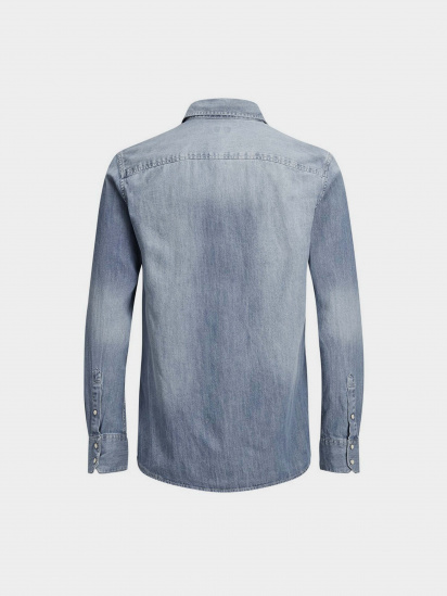 Рубашка JACK & JONES модель 12138115_Medium Blue Denim — фото 6 - INTERTOP