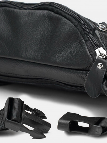 Поясна сумка Borsa Leather модель K102-black — фото - INTERTOP