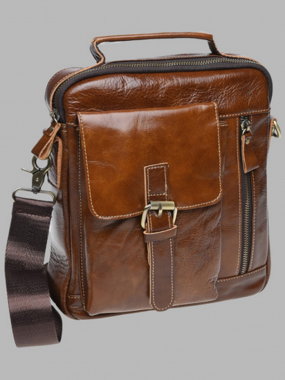 Мессенджер Borsa Leather модель K15027-brown — фото 4 - INTERTOP