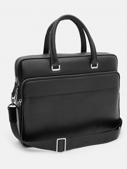 Портфель Borsa Leather модель K18820-1bl-black — фото - INTERTOP
