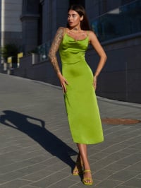 Оливковый - Платье миди Jadone Fashion