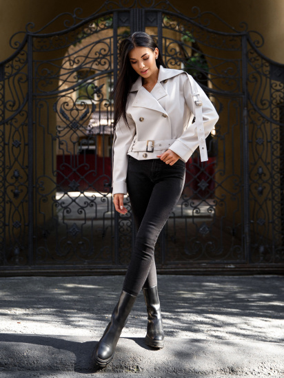 Куртка кожаная Jadone Fashion модель Kurtka_Fol_bila — фото 3 - INTERTOP