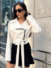 Белый - Куртка кожаная Jadone Fashion