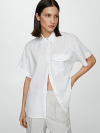 Белый - Рубашка MANGO