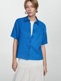 Синий - Рубашка MANGO