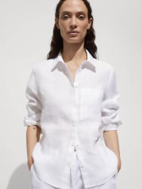 Белый - Рубашка MANGO