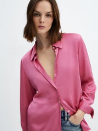 Розовый - Рубашка MANGO Ideale