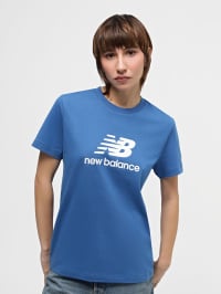 Синий - Футболка New Balance Stacked Logo