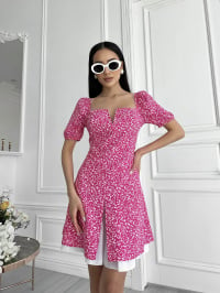 Малиновый - Платье мини Jadone Fashion