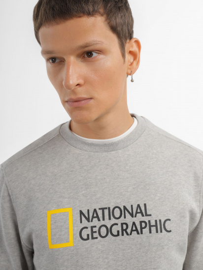 Свитшот National Geographic Foundation Big Logo Crew модель M999-02-814_сірий комб. — фото 4 - INTERTOP