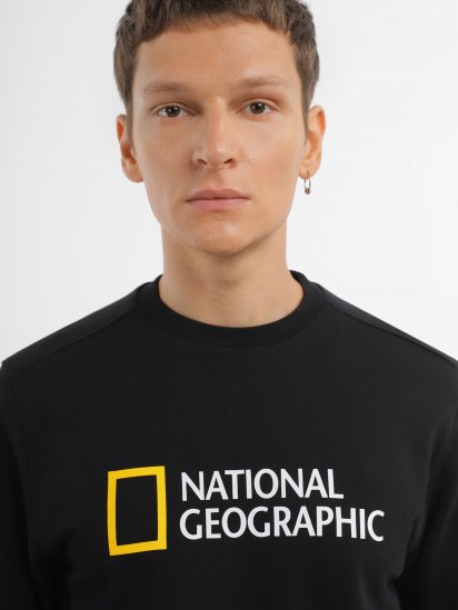 Світшот National Geographic Foundation Big Logo Crew модель M999-02-814_чорний — фото 4 - INTERTOP