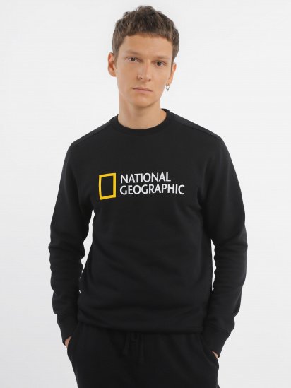 Свитшот National Geographic Foundation Big Logo Crew модель M999-02-814_чорний — фото - INTERTOP
