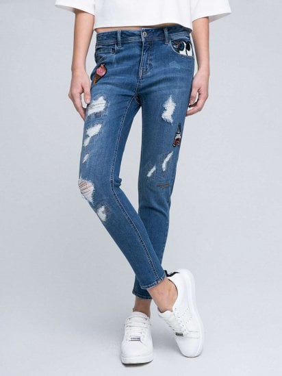 Скинни джинсы Only модель 117132516J34_синій комб. — фото - INTERTOP