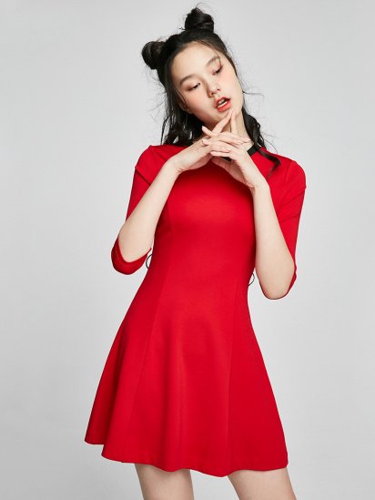 Платье миди Only модель 117161535F17_червоний з чорним — фото - INTERTOP