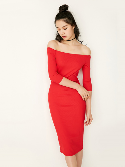 Сукня міді Only модель 117161538F17_червоний — фото - INTERTOP