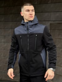 Чёрный/серый - Демисезонная куртка Pobedov