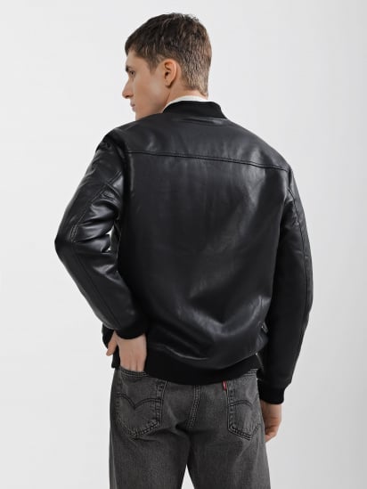 Куртка кожаная Piazza Italia модель 08422_black — фото 3 - INTERTOP