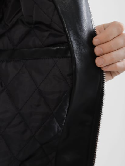 Куртка кожаная Piazza Italia модель 08422_black — фото 5 - INTERTOP