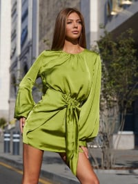 Оливковий - Сукня міні Jadone Fashion