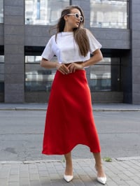 Красный - Юбка миди Jadone Fashion