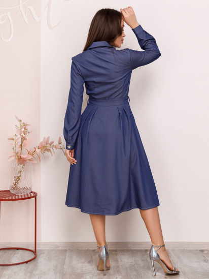 Платье миди ISSA Plus модель SA-147_blue — фото 3 - INTERTOP