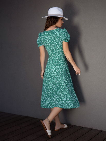 Платье миди ISSA Plus модель SA-151A_green — фото 3 - INTERTOP