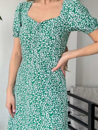 Платье миди ISSA Plus модель SA-151_green — фото 4 - INTERTOP